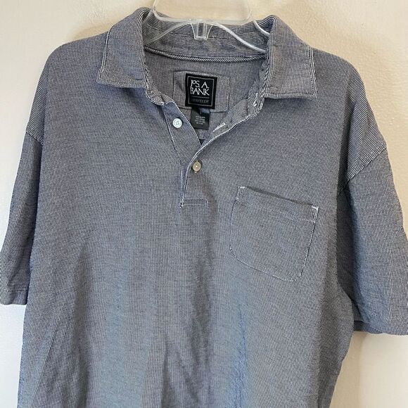 Jos A Bank Traveler| Large| 100% Cotton| Gingham print|Golf| Polo - Picture 12 of 13